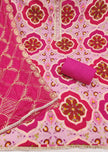 Purple and Pink Viscose Silk Unstitched Suit Set