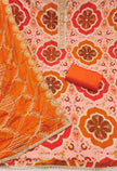 Orange Viscose Silk Unstitched Suit Set