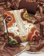 Brown Viscose Silk Unstitched Suit Set