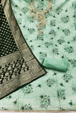 Pista Green Modal Cotton Silk Unstitched suit set