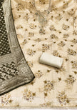 Cream Yellow Modal Cotton Silk Unstitched suit set