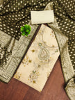 Cream Yellow Modal Cotton Silk Unstitched suit set