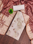 Brown Modal Cotton Silk Unstitched suit set