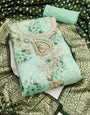 Pista Green Modal Cotton Silk Unstitched suit set