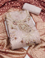 Brown Modal Cotton Silk Unstitched suit set
