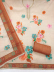 Brown - Beige Pure Linen Cotton Unstitched Suit Set