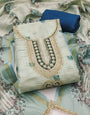 Light Blue Linen Embroidered Unstitched Suit Set