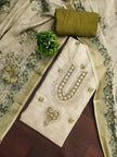 Light Green Linen Embroidered Unstitched Suit Set