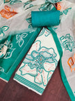 Sky Blue Pure Cotton Unstitched Suit Set