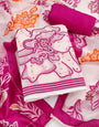Pink Pure Floral Cotton Unstitched Suit Set