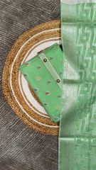 Green Banarasi jacquard Unstitched suit