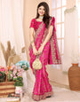 Pink Vichitra Silk Traditional Bandhani Saree