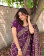 Wine Vichitra Silk Traditional Bandhani Saree