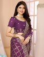 Wine Vichitra Silk Traditional Bandhani Saree
