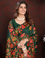 Green Floral Jamdani Soft Cotton Saree