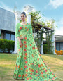 Green Floral Pure Cottton Saree