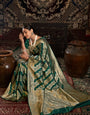 Green Banarasi silk saree with zari woven design