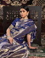 Royal Blue Banarasi silk saree with zari woven design