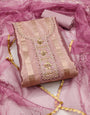 Lavender Organza Handwork Unstitched Suit