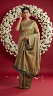 Mehndi Green Soft Banarasi Silk Saree