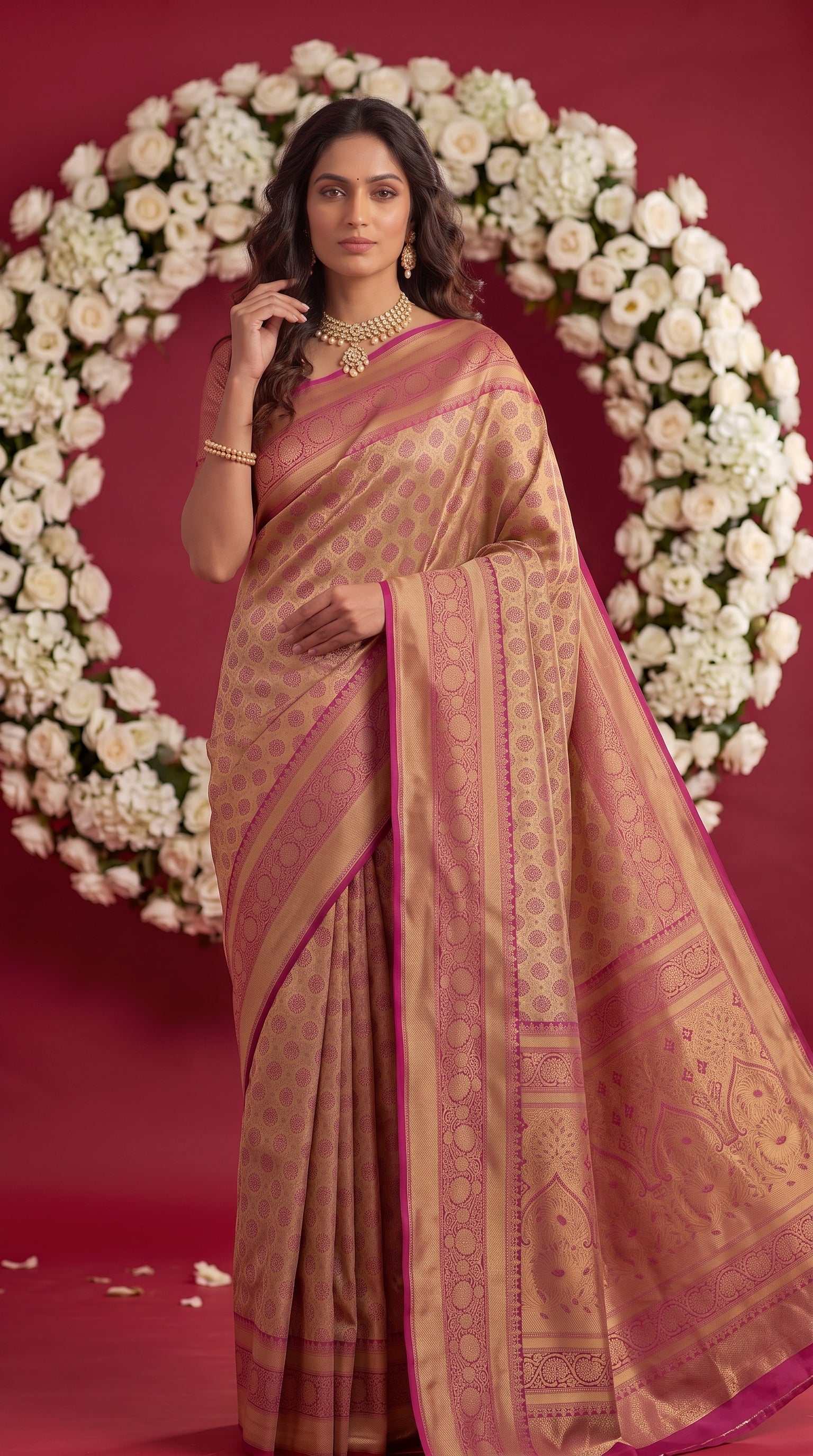 Pink Soft Banarasi Silk Saree