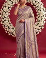 Metallic Purple Soft Banarasi Silk Saree