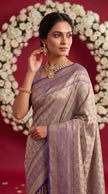 Metallic Purple Soft Banarasi Silk Saree