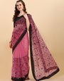 Baby pink Net Saree With Zari work