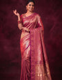 Soft Pink Metallic Shimmer Banarasi Silk Saree