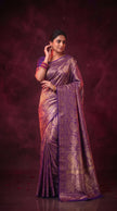 Soft Purple Metallic Shimmer Banarasi Silk Saree