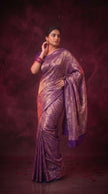 Soft Purple Metallic Shimmer Banarasi Silk Saree