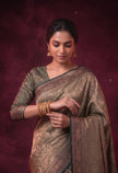 Soft Mehendi Green Metallic Shimmer Banarasi Silk Saree