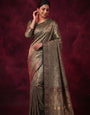 Soft Mehendi Green Metallic Shimmer Banarasi Silk Saree