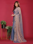 Purple Satin Silk Handwork Saree for Engagement Bride