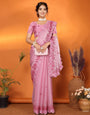 Pink Jimmy Choo Floral Embroidery Saree