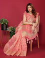 Pink Cotton Silk Thread Work Saree