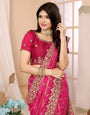 Pink Vichitra Silk Traditional Bandhani Saree
