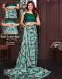 Dark Green Ready To Wear Shibori Print Saree