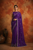 Premium Purple Jimmy Choo Sequin Work Saree