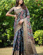 Rama organza zari woven lehriya saree