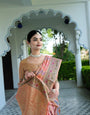 Pink Organza Leheriya Saree