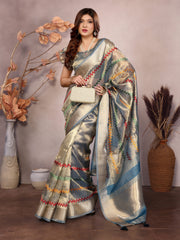 Rama Kashmiri Zari work Saree