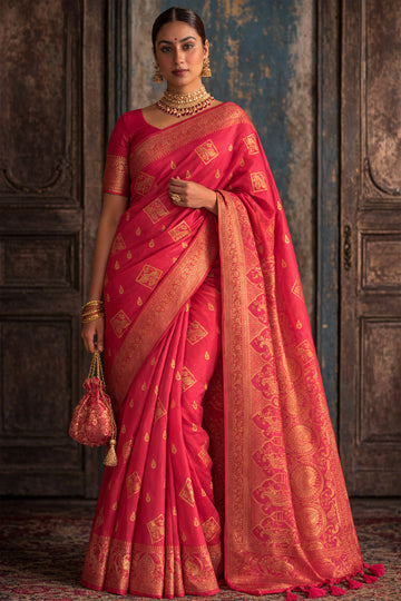 Pink Pure Banarasi Silk Saree