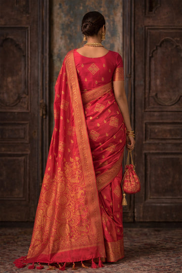 Pink Pure Banarasi Silk Saree