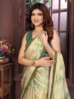 Sea Green Ready To Wear Shibori Print Saree