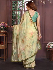 Sea Green Ready To Wear Shibori Print Saree