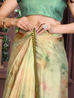 Sea Green Ready To Wear Shibori Print Saree
