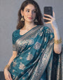 Rama Banarasi Silk Zari Saree Styled by Rachita