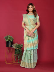 Sea Green Elegant thread work saree for festive wear