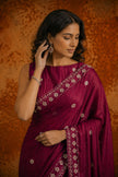 Royal Pink Jimmy Choo Sequin Work Saree